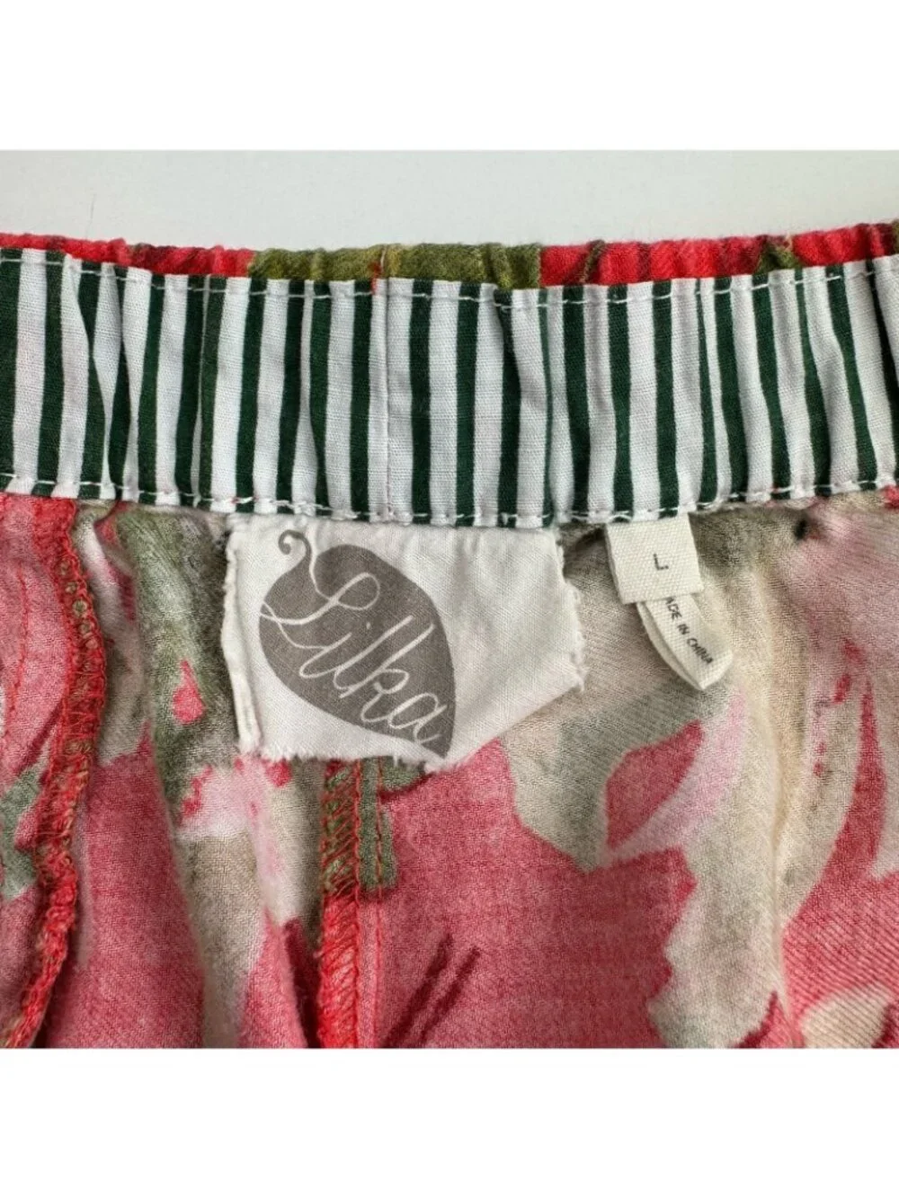 Lilka Anthropologie Pajama Bottom Pants Doting Deer Red Flannel 34 X 29